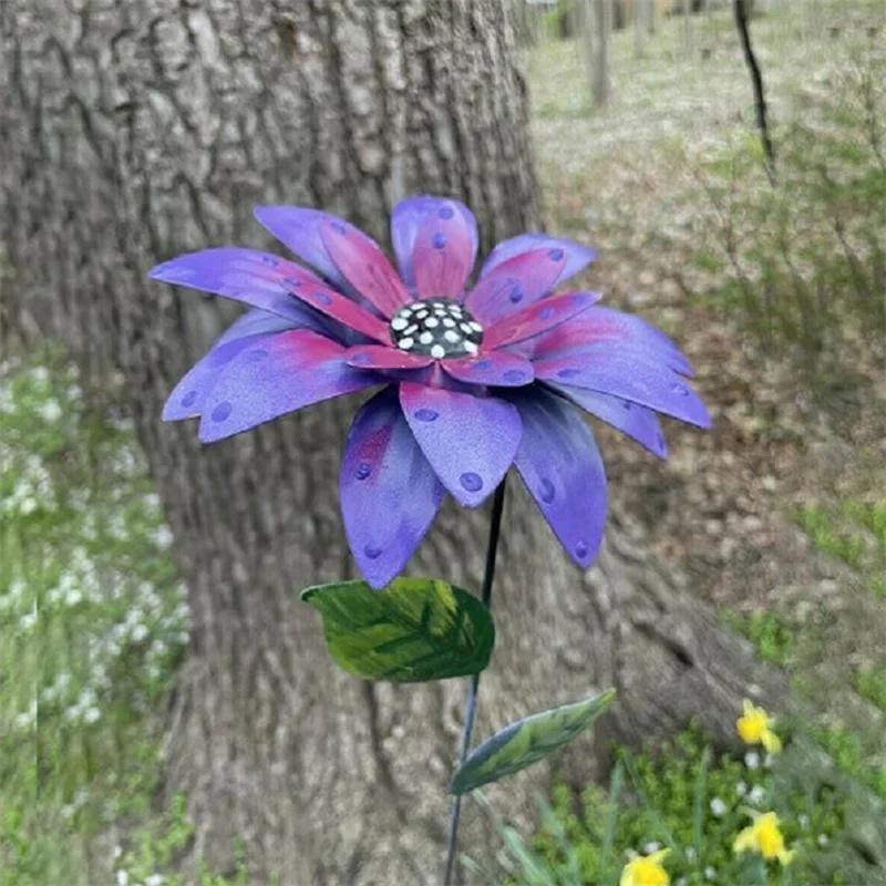 8 Colors Metal Flowers Garden Stakes Patio Stick Indoor Outdoor Crafts Rustproof Metal Iron Yard Art Lawn Decoration Instock