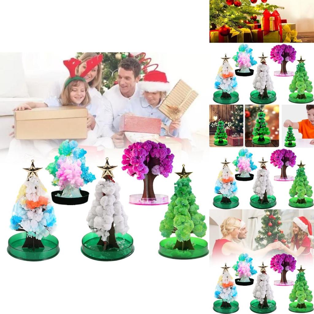 Colorful And Interactive 15cm Christmas Tree Toy With Snowflake Crystals For Children