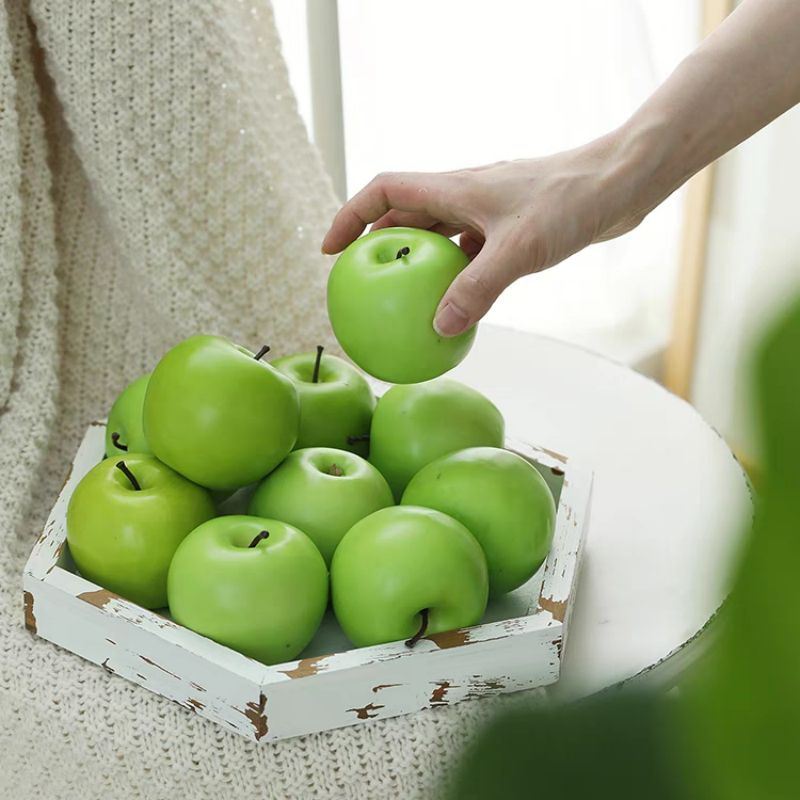1PCS Artificial Green Apples Fake Fruit Kiwi Simulation Fruit Model for Home Kitchen Party Photoshoot Decoration