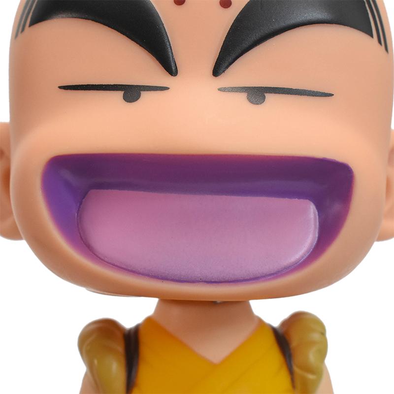Anime Dragon Ball Z Son Goku Kuririn Shaking Head Doll PVC Action Figure Phone Bracket Car Decoration Figurine Model Toy Gifts