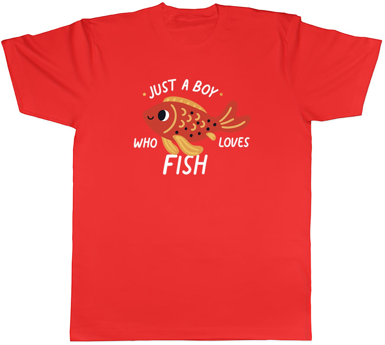 Just a Boy Who Loves Fish Unisexs TShirt Tee Gift Top S