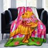 1pc. Cartoon Winnie The Pooh Floral Throw Blanket, Seasonal Home Decor Gift for Friends, Soft Flannel Throw Blanket, Versatile & Cozy for Be