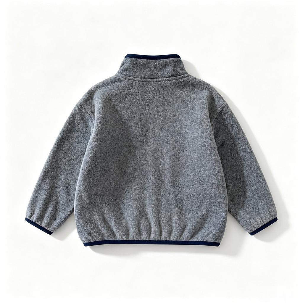 Kids Color Block Half-Zip Pullover Sweatshirt Mid-High Collar Loose Fit Casual Top