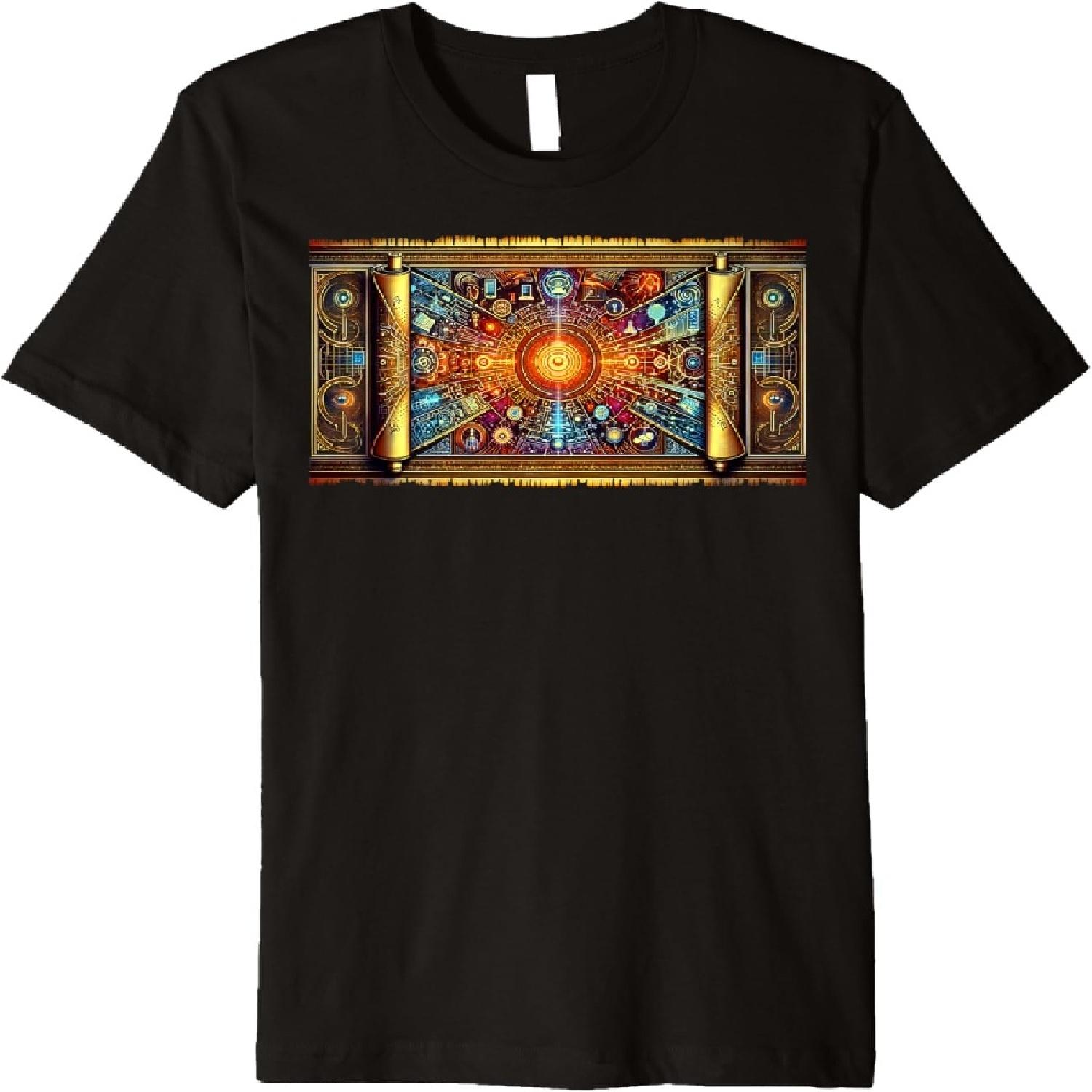 

Cosmic Papyrus Scroll_ Ancient Astronomical Codex Premium T-Shirt XXXXXL різнокольоровий