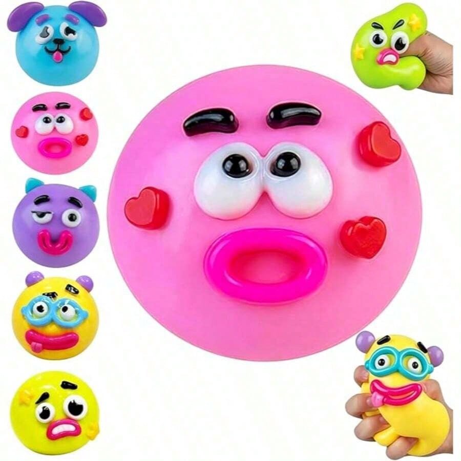 Cute Smushers Squishy Dog Face Swap Slow Rising Stress Relief Soft Fidget Sensory Toy Anxiety Calming Fun Squishies For