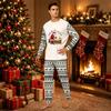 Family Matching Parent-Child Christmas Print Crewneck Long Sleeve Pants Set for Holiday