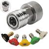 5 Nozzle Garden Hose To Power Washer Adapter Stainless Steel Hose Adapter Kit  For Garden Etc