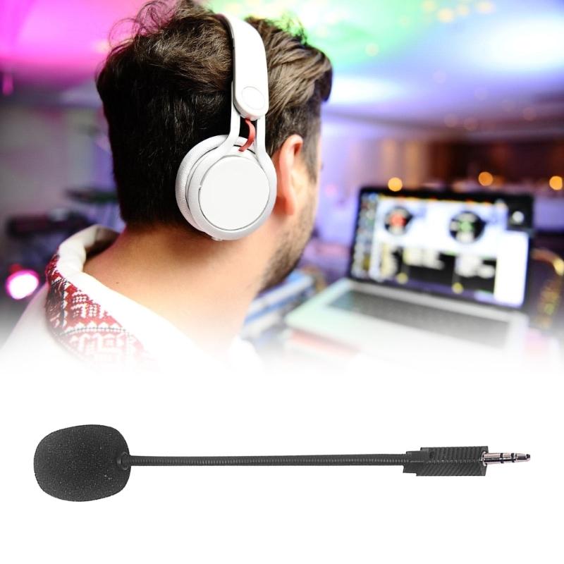 3.5mm Detachable Gaming Microphone Boom for Rig400 Headsets Clearly Voice Pickup Mic Boom Foam Filter Gaming Mic