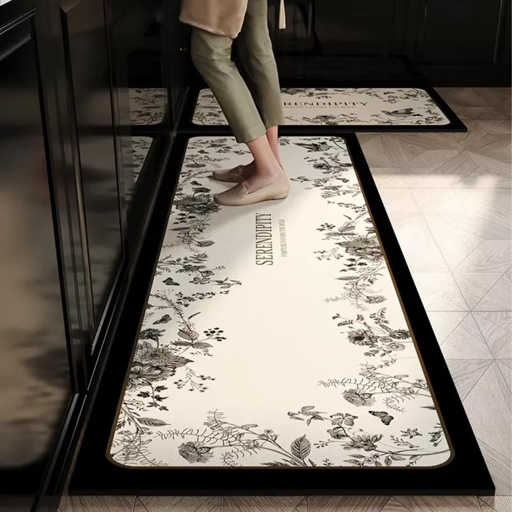 Luxury-Style Kitchen Floor Mat Set - Oil-Resistant, Water-Resistant, Absorbent, Waterproof - Home Decorative Blanket