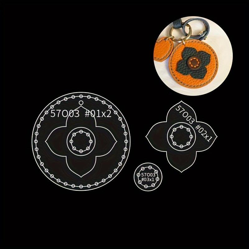 3pcs/set Acrylic Persimmon Flower Template | Leather Mold for DIY Keychain Wallet Pendant Ornament Handmade Stencil Tool