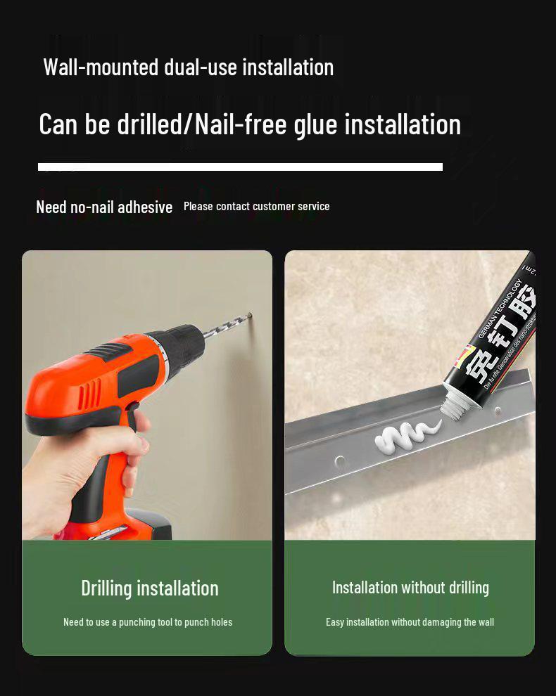 Wall-Mounted 304 Stainless Steel Toilet Brush Set for Bathroom Cleaning