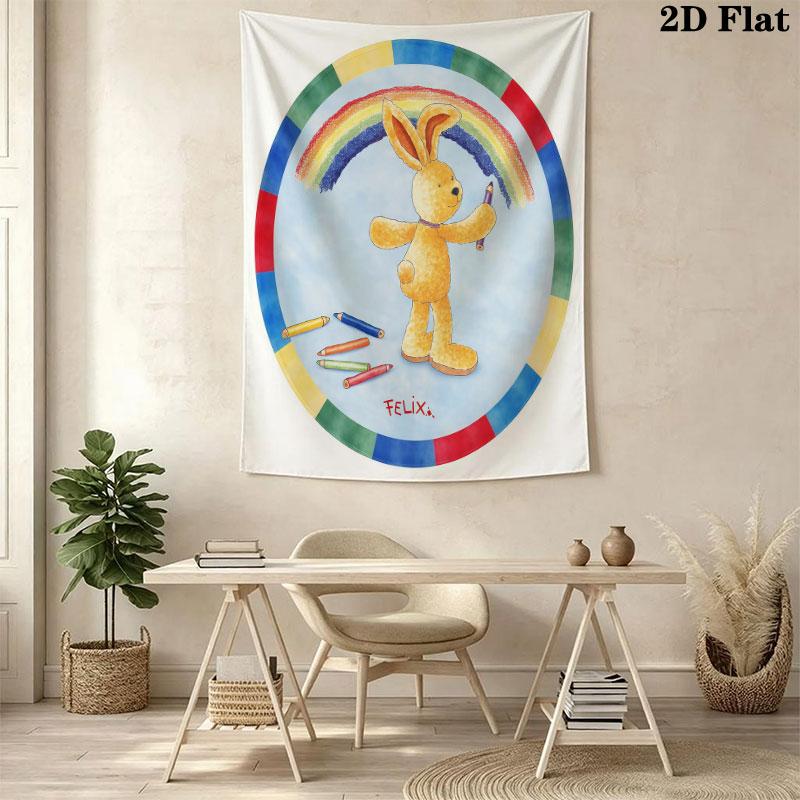 Felix Circus Wall Tapestry Aesthetic Wall Hanging Printed Fabric Blanket Decorative Tapestries for Bedroom Living Room Home Decor