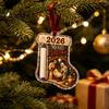 Festive Home Holiday Accessory Stocking Shaped Christmas Cash Gift Ornament, Acrylic Money Holder Hanging Clip Decor, Xmas Tree for Tree, Party