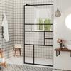 ESG Glass Shower Wall 80x195 Cm Black