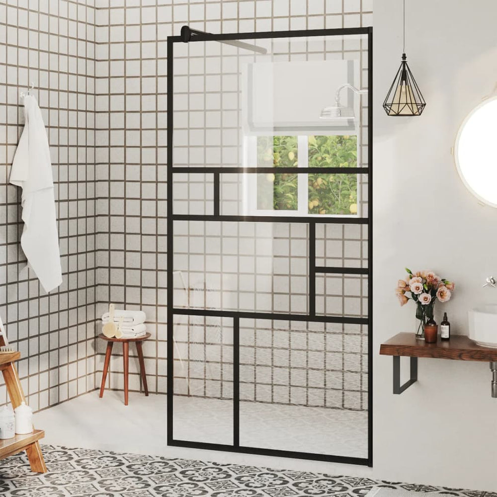 Paroi de douche à verre ESG  80x195 cm Noir