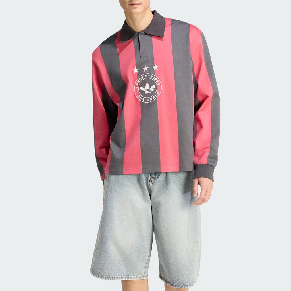 adidas Originals Three Stripes Pullover Comfortable Simple Long Sleeve Polo Shirt Men Tops KU9189