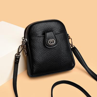 New Fashion Multi Layer Mobile Phone Bag  Summer Women's Single-shoulder Crossbody Bag  Urban Simple Middle-aged Mother Bag