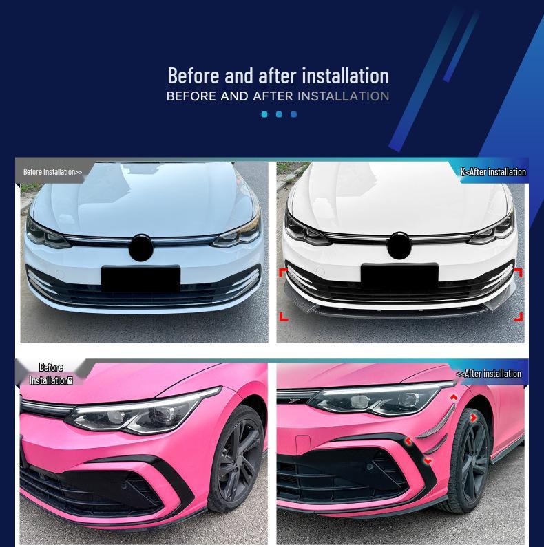Volkswagen Golf Standard Edition Full Body Kit: Front Lip, Louvers, Side Skirt, Rear Lip, Rear Spoiler.