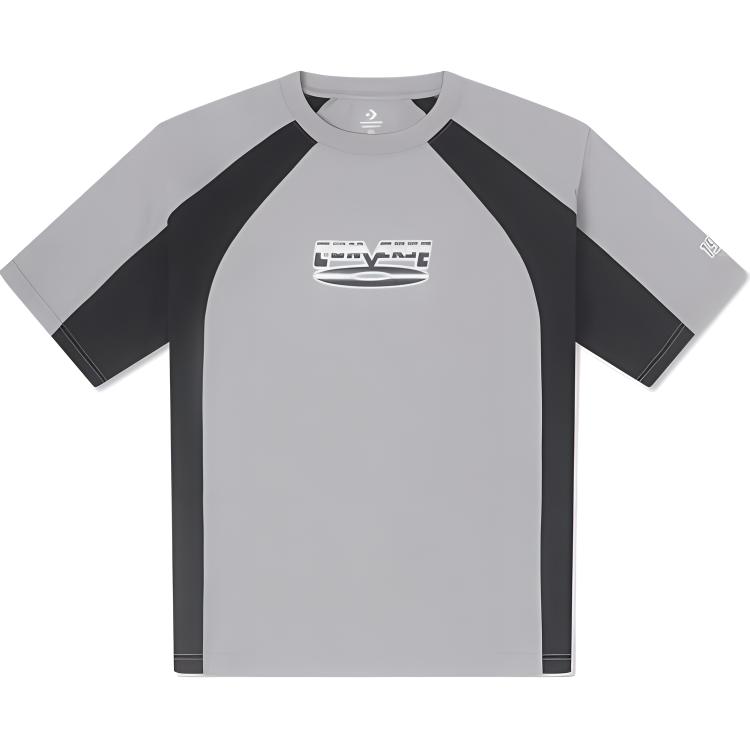 

New Converse T Shirt Men s Gray/Black 10027221-A03 M