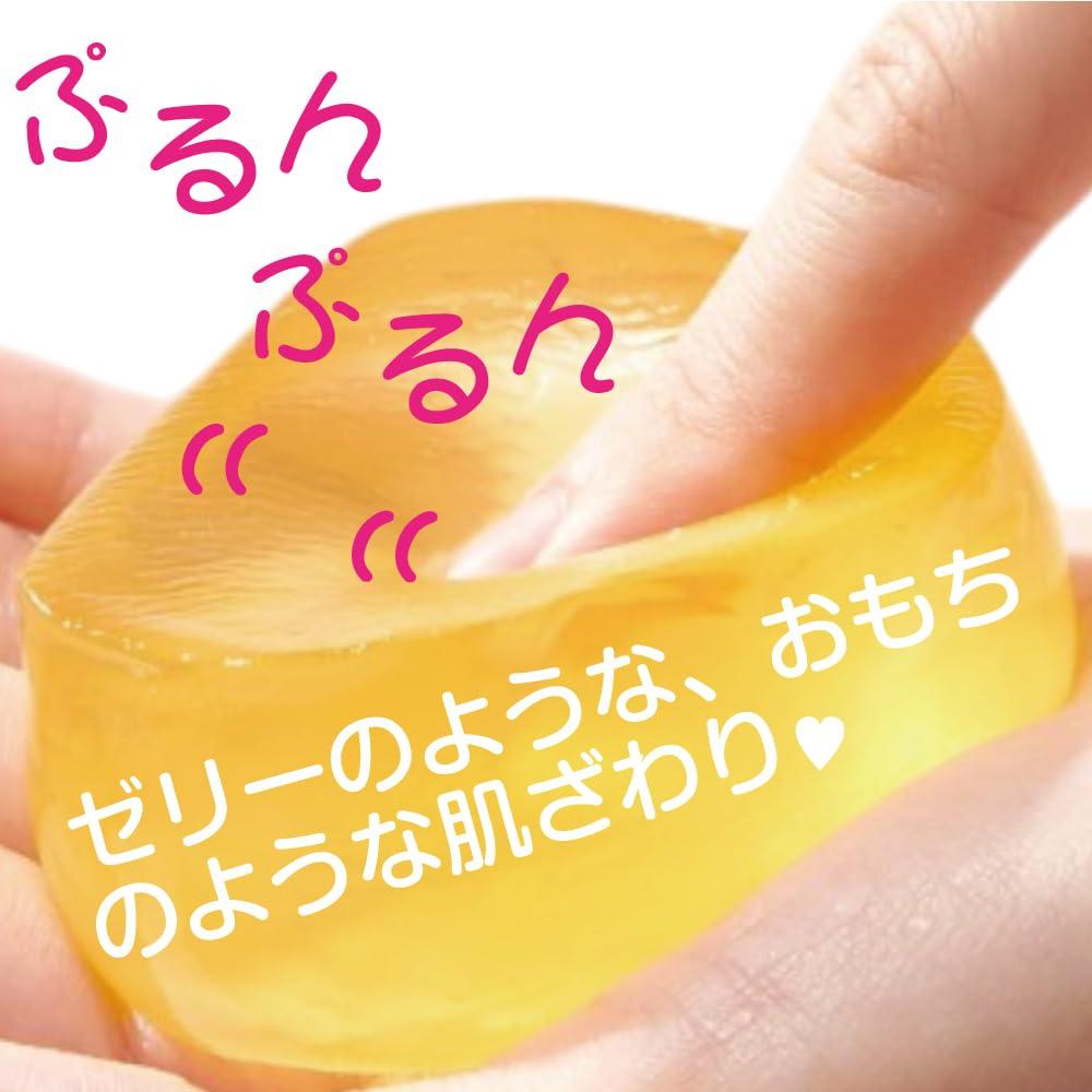 PuRuRe Konjac Facial Citrus for Dry and Sensitive Skin Facial Potassium Hyaluronic Full Made in Japan Soap, 100g, Solid, Flavor, [Mochi-like Soap],