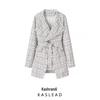 2024 Winter Women's Fashion Houndstooth Mid-Length Coat - European & American Style