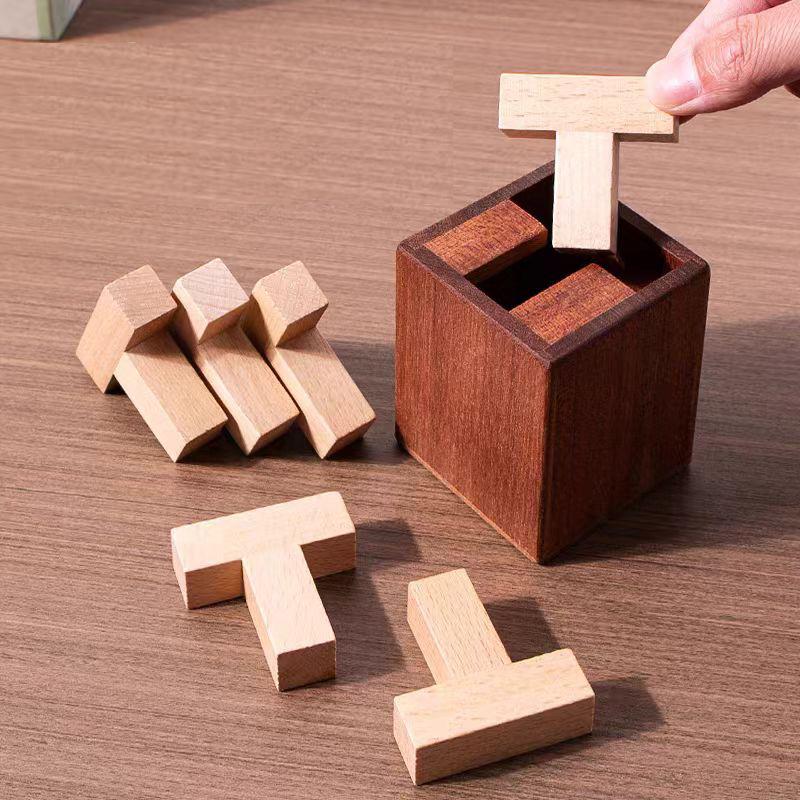 Impossible Very Difficult Wooden Brain Teaser Puzzle Box For Adults And Kids Iq Challenge Assembly Disentanglement Unique Gifts