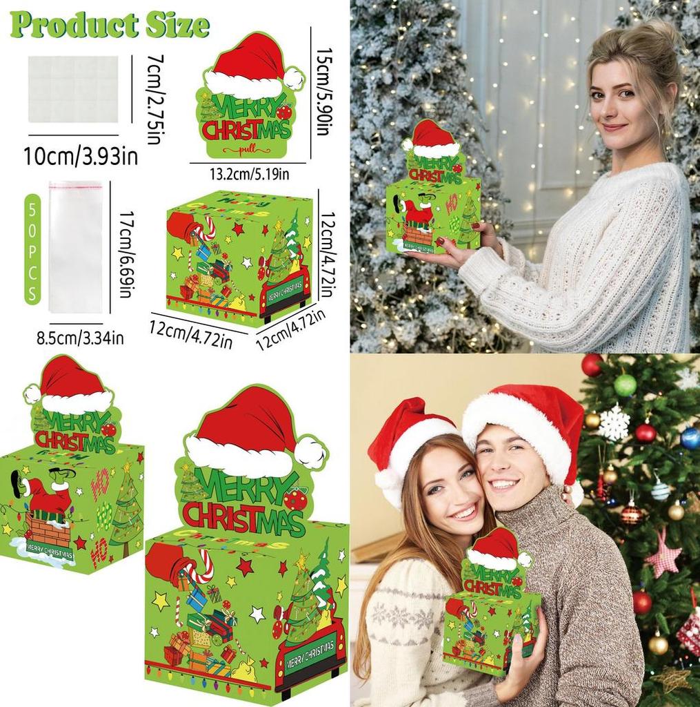 Grinch Themed Christmas Gift Box For Party Decor And Holiday Gift Giving