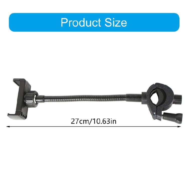 Adjustable Gooseneck Smartphone Holder Portable Phone Stand with Secure Lock Plastic Texture for Microphone Stands
