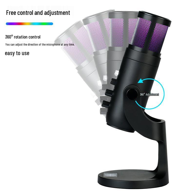 Colorful USB Condenser Microphone for Live Streaming, Recording, Gaming, and Online Meetings