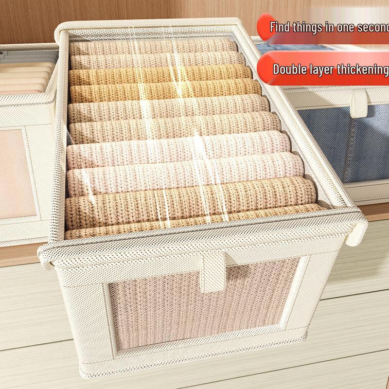 Foldable Oxford Cloth Storage Box with Lid for Clothes and Socks