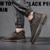 Fashion Men's Shoes 2025 New Autumn Black Leather Shoes Anti-skid Wear-resistant Light Board Shoes Breathable Booster Men Sneakers