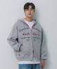 Bakken Color Point Lettering 2-Way Zip-Up Hoodie Bk7984_Gray