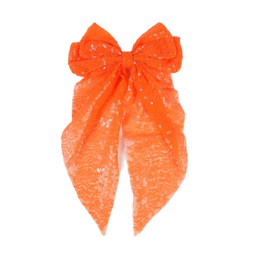 Nou Clip de păr cu fundă mare colorată cu paiete pentru modă feminină, panglică pentru coadă de cal, ac de păr, clip BB, accesorii de păr pentru fete