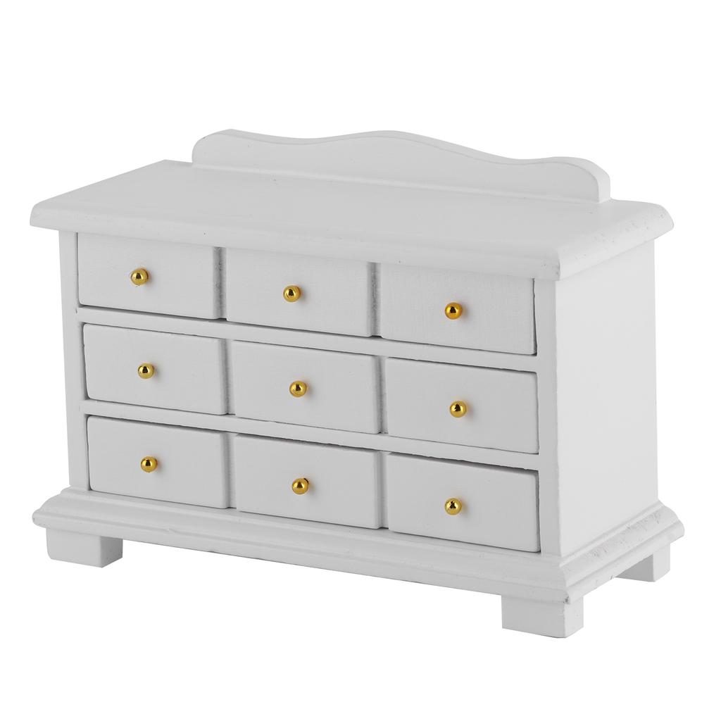 1Celsius12 Cabinet Wooden Model Furniture Bedroom Drawers Cabinet Toy for