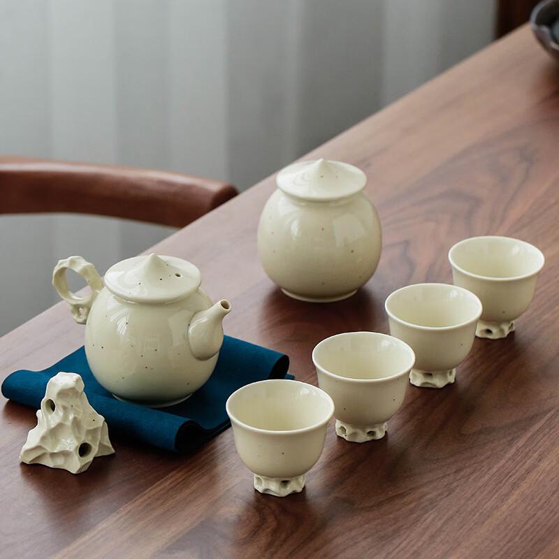 New Chinese Style Ceramic Kung Fu Tea Set (1 Pot, 4 Cups)