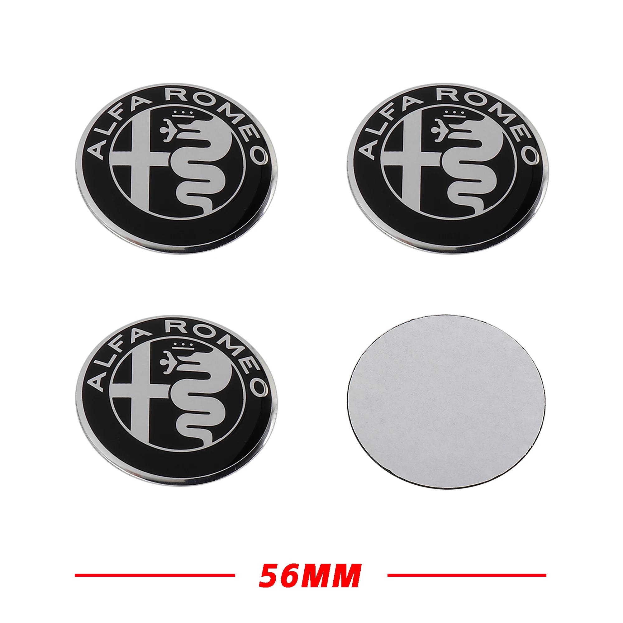 

For Alfa Romeo 2026 Hot Sticker 56MM Car Wheel Center Hub Caps Stickers Auto Exterior Accessories For Alfa Romeo Giulia Stelvio чёрный