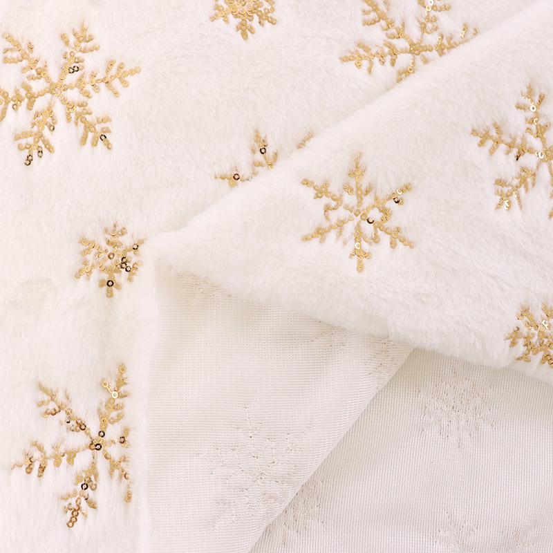 Velvet Iridescent Sequin Embroidered Snowflake Tree Skirt