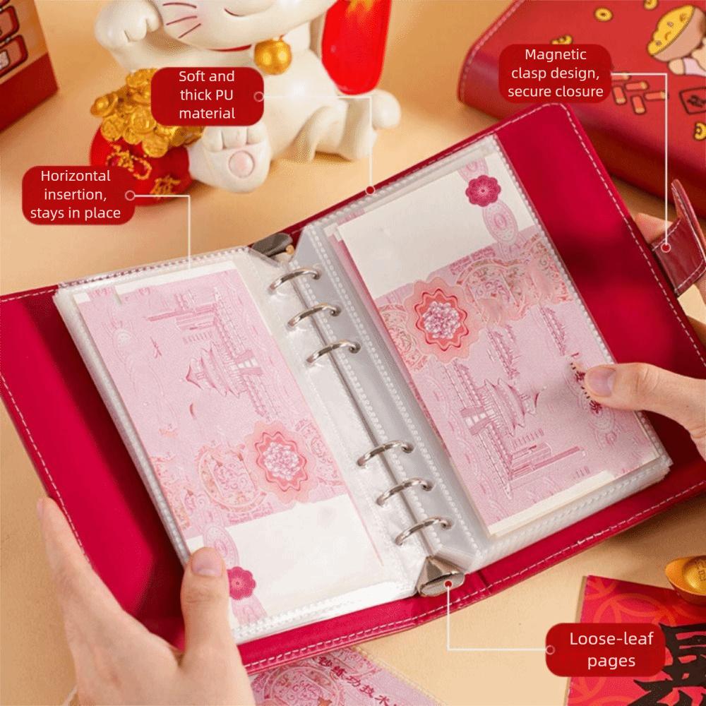 Cartoon Money Saving Challenge Book PU Leather Cash Budget Notebook Family