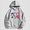 Kpop Children's Cartoon Printed Hooded Sportswear Casual Street Style Anime Idol Combination Printed Long Sleeved Girls' Top