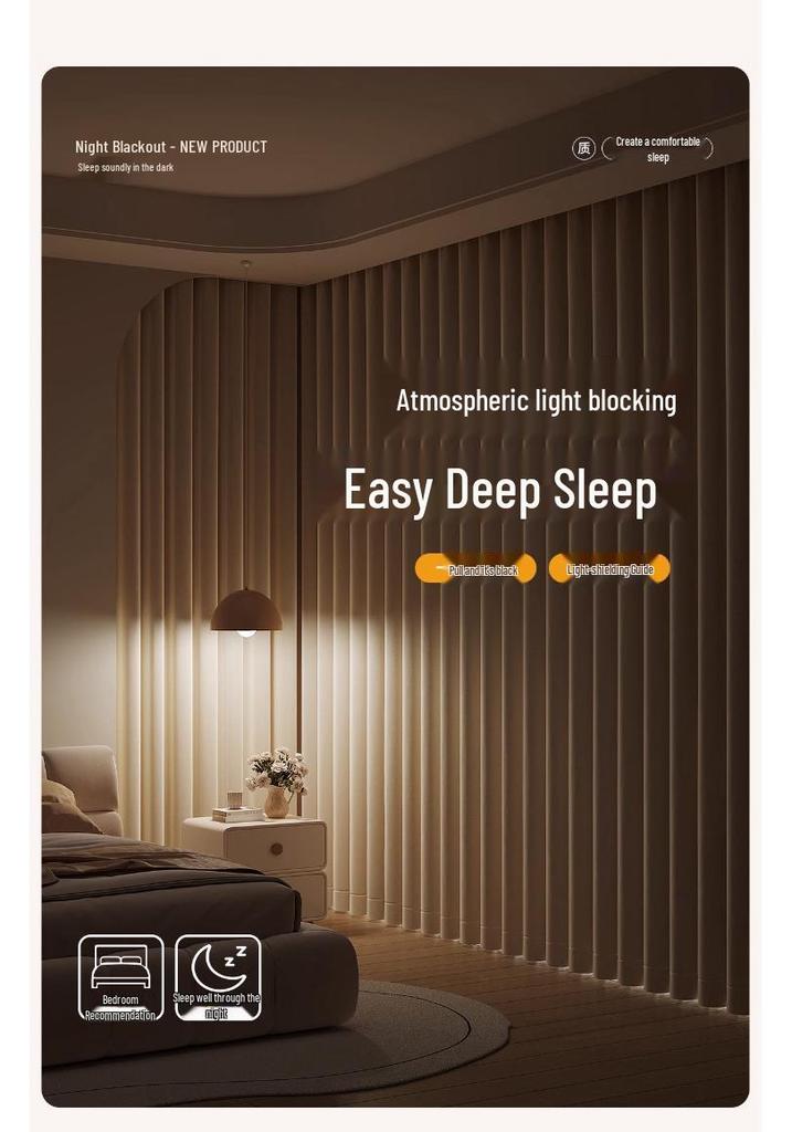 Elegant Double-Sided Chenille Blackout Curtains - High-End Cream Style for Living Room or Bedroom