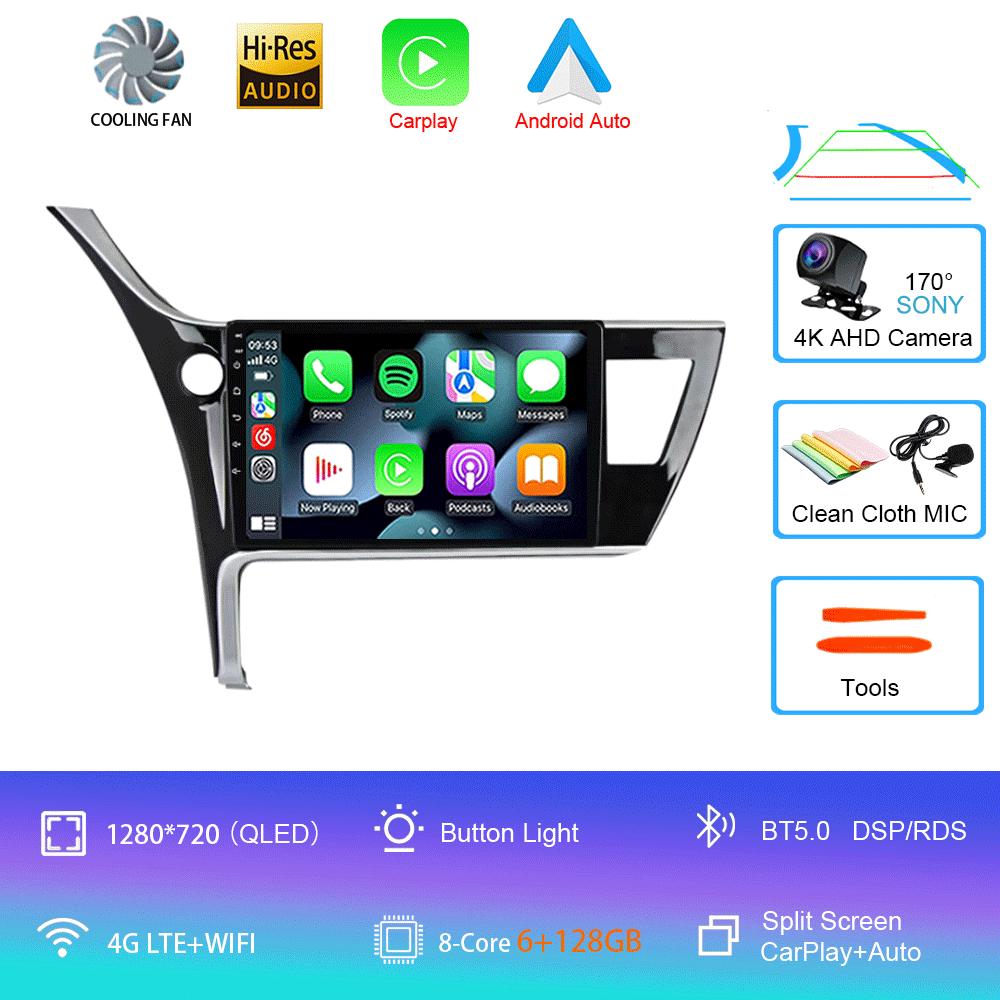 Android 14 Car Stereo Radio For Toyota Corolla 2017-2019 Multimedia Video Player Carplay GPS Navigation 4G WIFI 2 Din 360 Camera