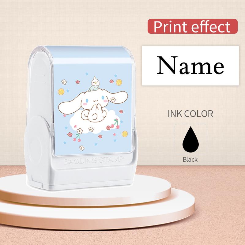

Cinnamoroll Customizable Name Stamp – Waterproof Ink for Personalized Bag Book Notebook School Supplies, and Christmas Gifts
