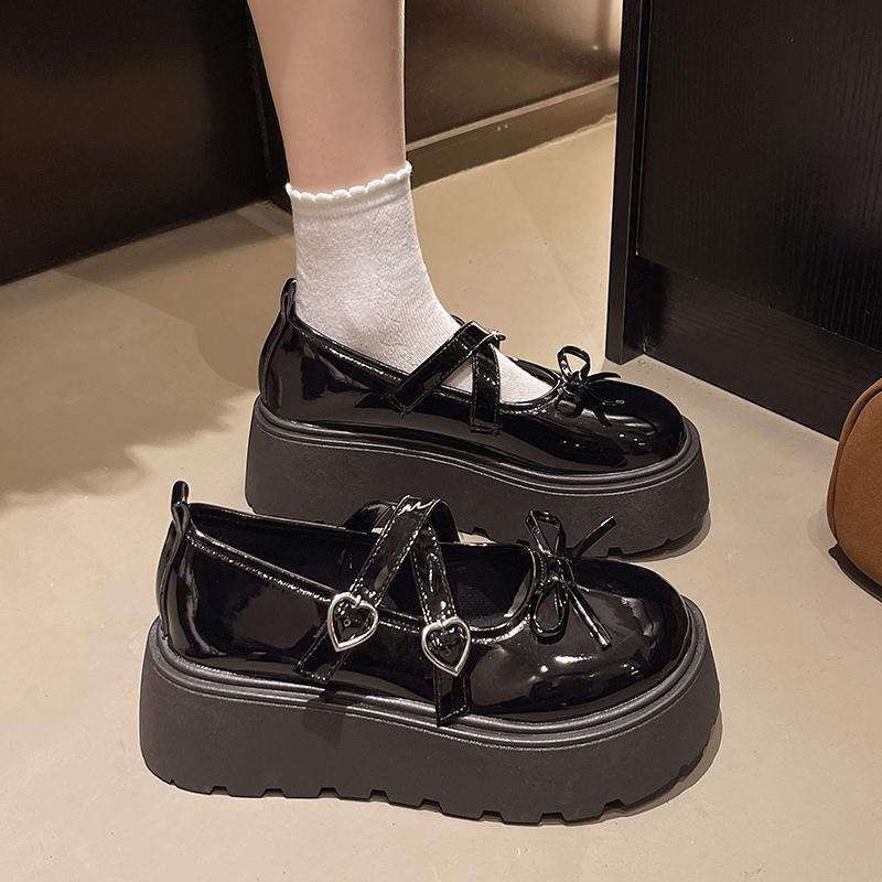 

Fashion Waterproof Platform Wedges Women s Fashion Round Head Shallow Mouth Butterfly Knot Metal Buckle Non-slip High Heels 40 чёрный