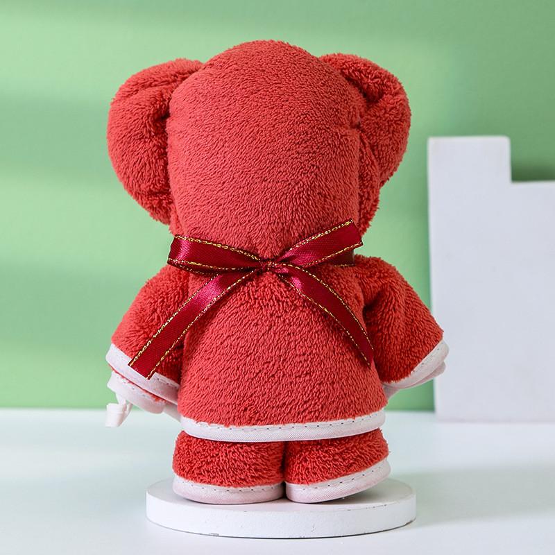 Coral Fleece Bear Towels Gift Set With Plush Hand Towels For Weddings And Birthdays