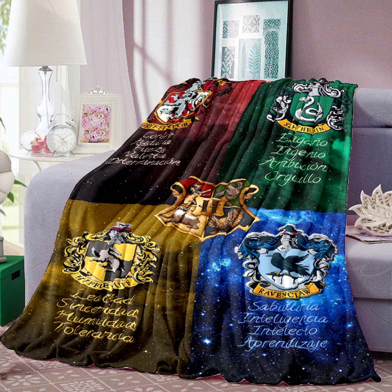 Hogwarts Magic School Print Blanket Warm Comfortable Flannel Blanket for Bedrooms, Sofas, Beds, Chairs, Picnics, Travel -LXR24