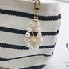 Ballet Style Ribbon Bowknot/Butterfly/Heart Key Rings Beaded Keychain Pendant Bag Accessory for Fashion Enthusiasts
