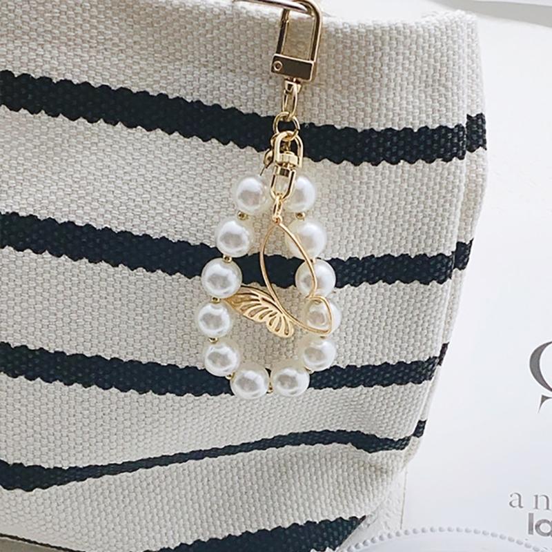 Ballet Style Ribbon Bowknot/Butterfly/Heart Key Rings Beaded Keychain Pendant Bag Accessory for Fashion Enthusiasts