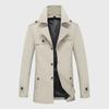 Men's High-Grade Mid-Length Casual Windbreaker Lapel Jacket for Spring, Summer, and Autumn