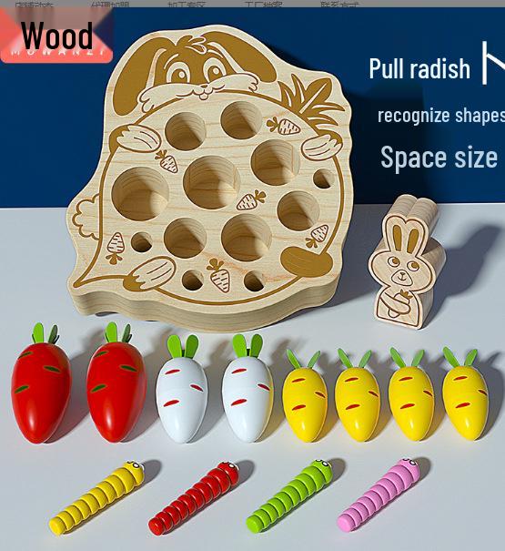 

Деревянная магнитная игра «Рыбалка и вытягивание редиса» для детей - Набор детских игрушек для раннего развития
