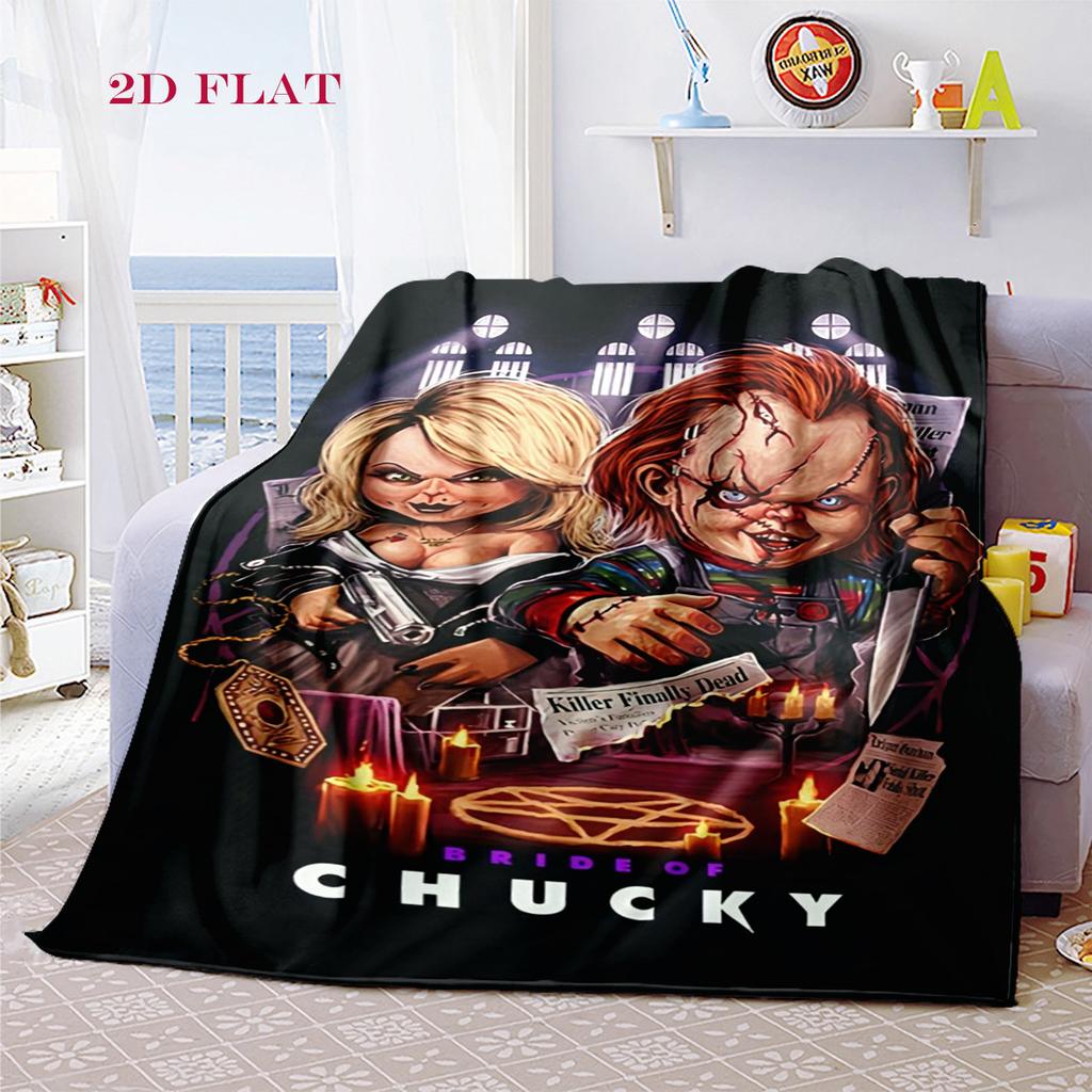 Chucky's Deadly Charm blanket Camping trip Soft and comfortable bedroom Machine washable Christmas gifts